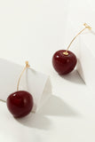 Golden Red Cherry Earrings