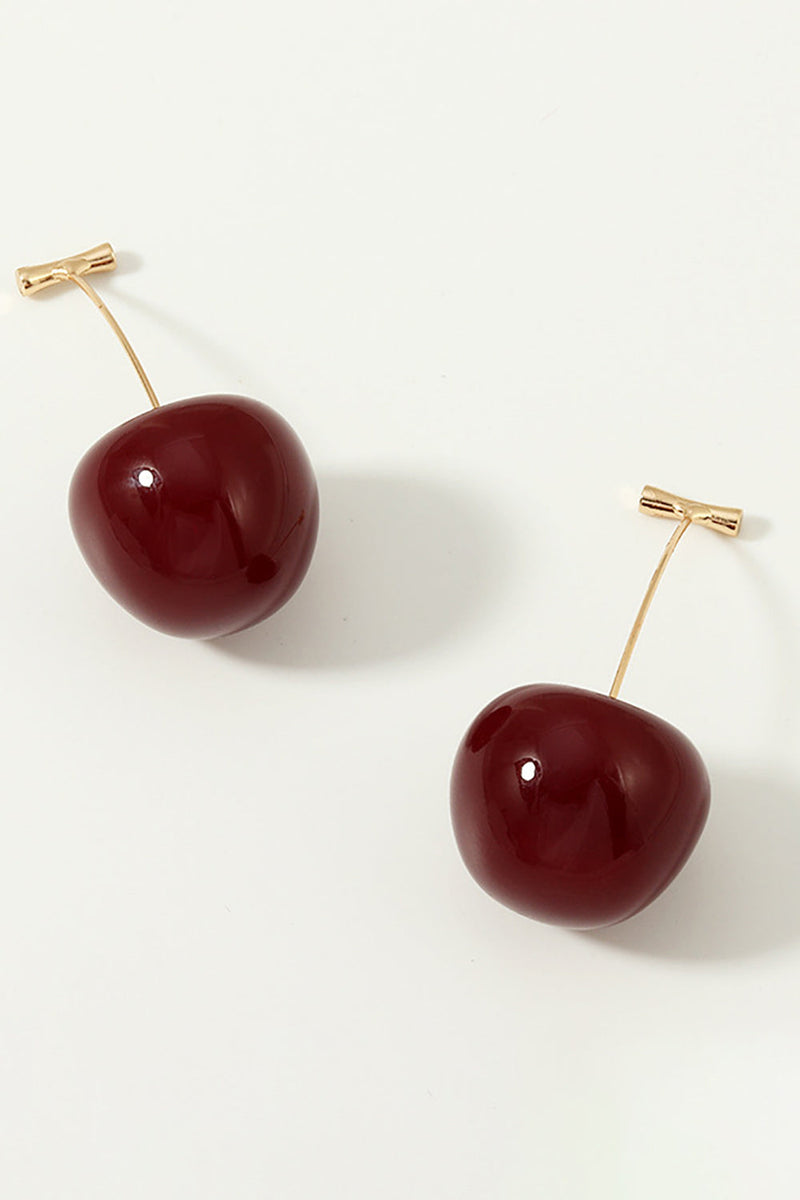 Load image into Gallery viewer, Golden Red Cherry Earrings