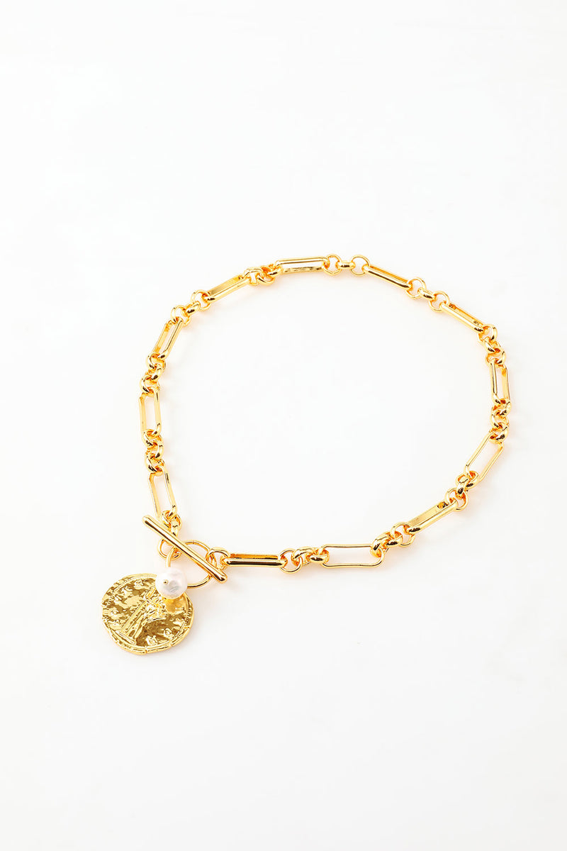 Load image into Gallery viewer, Golden Necklace With Pearl