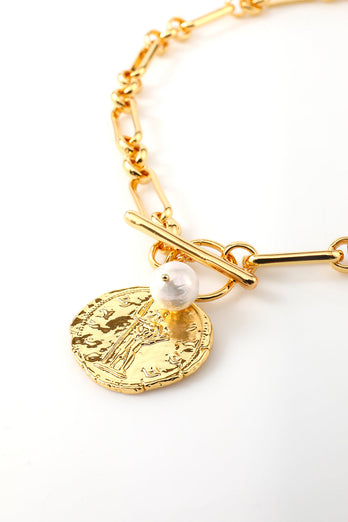 Golden Necklace With Pearl