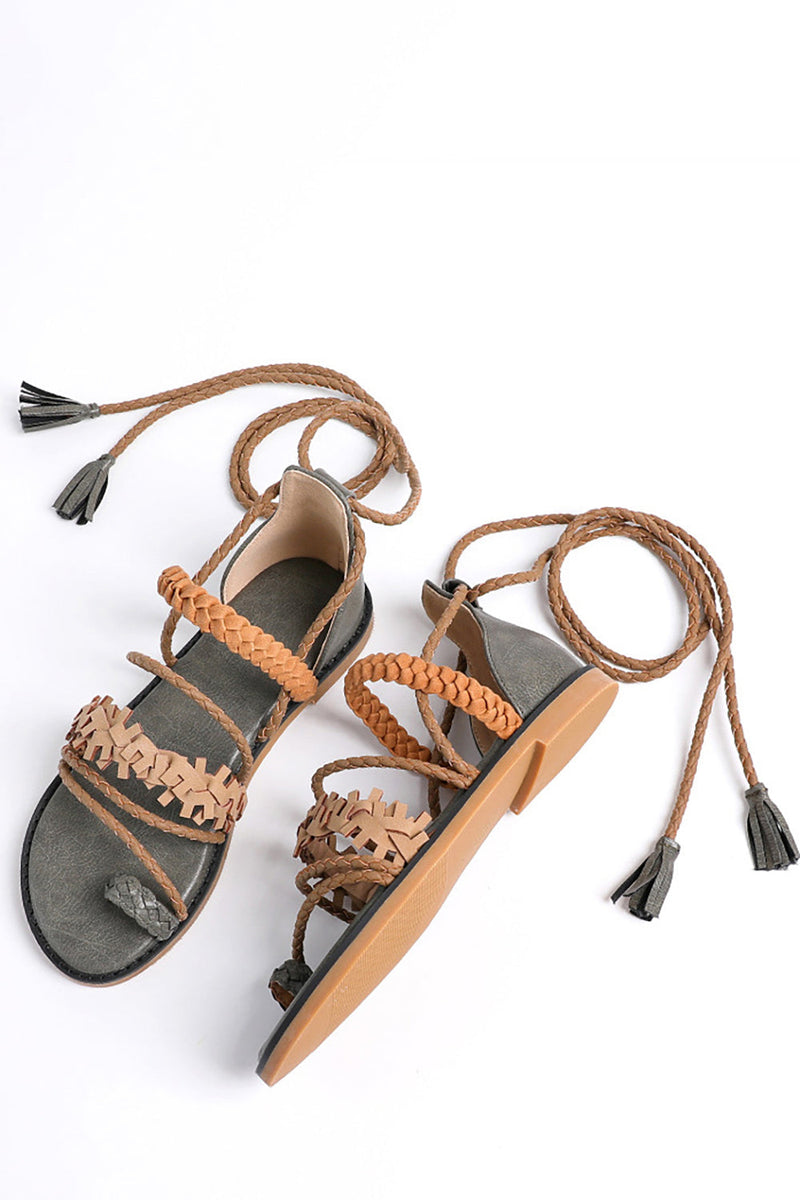 Load image into Gallery viewer, Army Green Casual Strappy Sandals