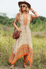 Load image into Gallery viewer, Floral Print V-neck Maxi Summer Dress