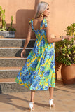 Yellow Floral Boho Maxi Summer Dress