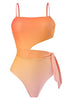 Load image into Gallery viewer, High Waist Orange One Piece Swimwear with Cut Out