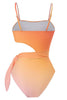 Load image into Gallery viewer, High Waist Orange One Piece Swimwear with Cut Out