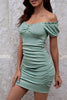 Load image into Gallery viewer, Green Off the Shoulder Bodycon Graduation Dress