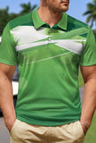 Green Classic Men's Polo Shirt with Short Sleeves