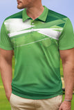 Green Classic Men's Polo Shirt with Short Sleeves