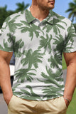 Short Sleeves Men's Polo Shirt with Green Print