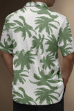 Short Sleeves Men's Polo Shirt with Green Print