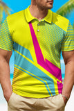 Yellow Classic Men's Polo Shirt with Short Sleeves