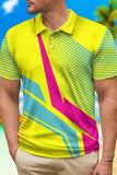 Yellow Classic Men's Polo Shirt with Short Sleeves