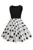 Load image into Gallery viewer, White Polka Dots Sleeveless Vintage Girl Dresses