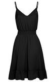 Black Spaghetti Straps A Line Summer Dress