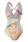 One Piece Flower Printed Yellow Swimwear Set with Beach Skirt