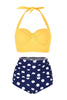 Load image into Gallery viewer, Two Piece High Waist Polka Dots Swimsuit