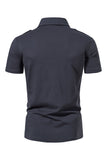 Black Slim Fit Short Sleeves Tops for Men