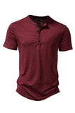 Button Black Summer Short Sleeves Tops for Men