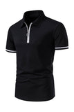 Casual Summer Short Sleeves Men's Tops with Zipper