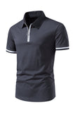 Casual Summer Short Sleeves Men's Tops with Zipper