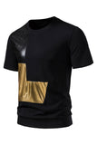 Black Patchwork Casual Summer Men's T-shirt