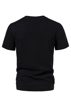 Black Patchwork Casual Summer Men's T-shirt