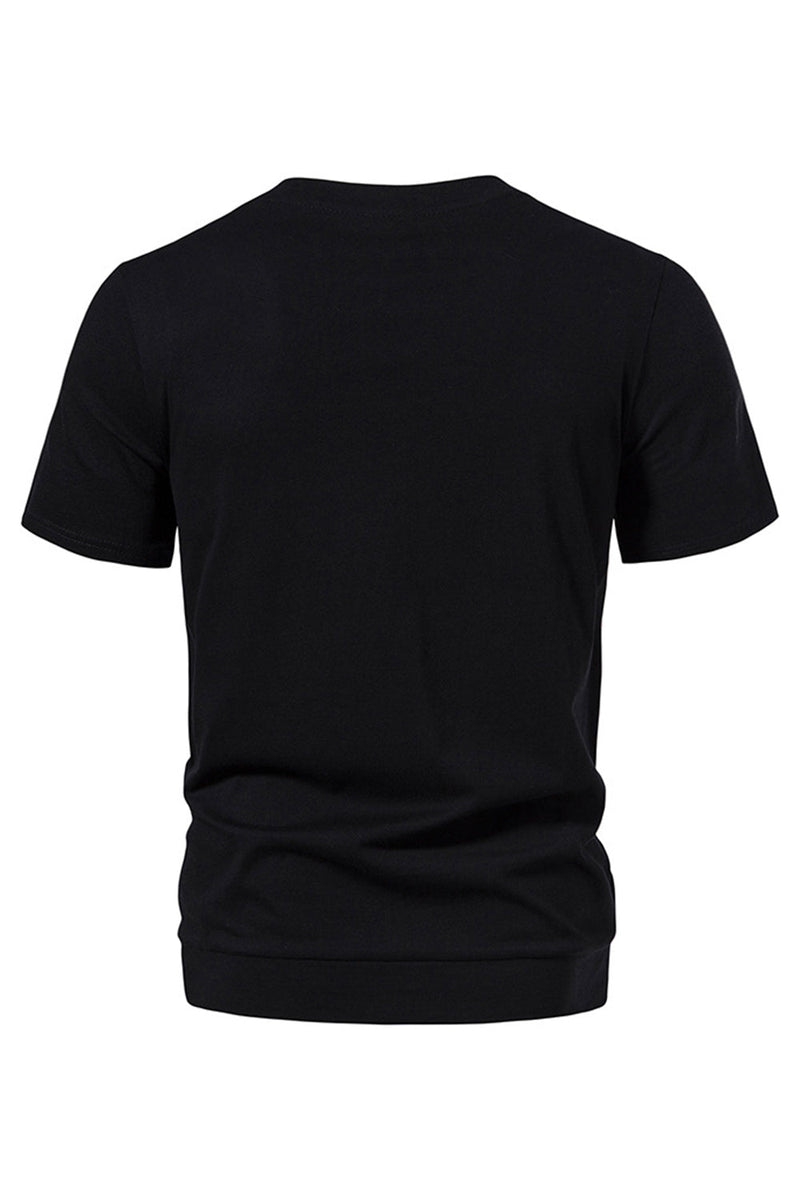 Load image into Gallery viewer, Black Patchwork Casual Summer Men&#39;s T-shirt