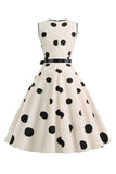 Light Blue Polka Dots Vintage 1950s Dress