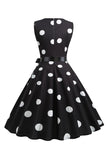Light Blue Polka Dots Vintage 1950s Dress