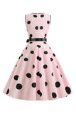 Light Blue Polka Dots Vintage 1950s Dress