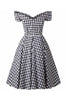 Load image into Gallery viewer, Black Gingham Vintage 1950s Dress