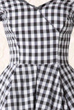 Black Gingham Vintage 1950s Dress