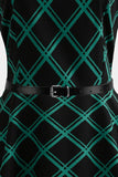 Swing Green Plaid 1950s Dress