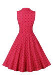 Red Polka Dots Swing 1950s Dress