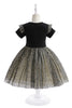 Load image into Gallery viewer, Black Tulle Girl&#39;s Dress with Stars