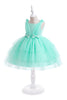 Load image into Gallery viewer, Blue Tulle Girl Party Dress with Bows