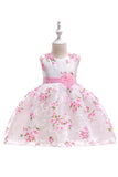 Cute Sleeveless Pink Girls' Party Dress