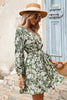 Load image into Gallery viewer, Green Floral Long Sleeves Summer Dress