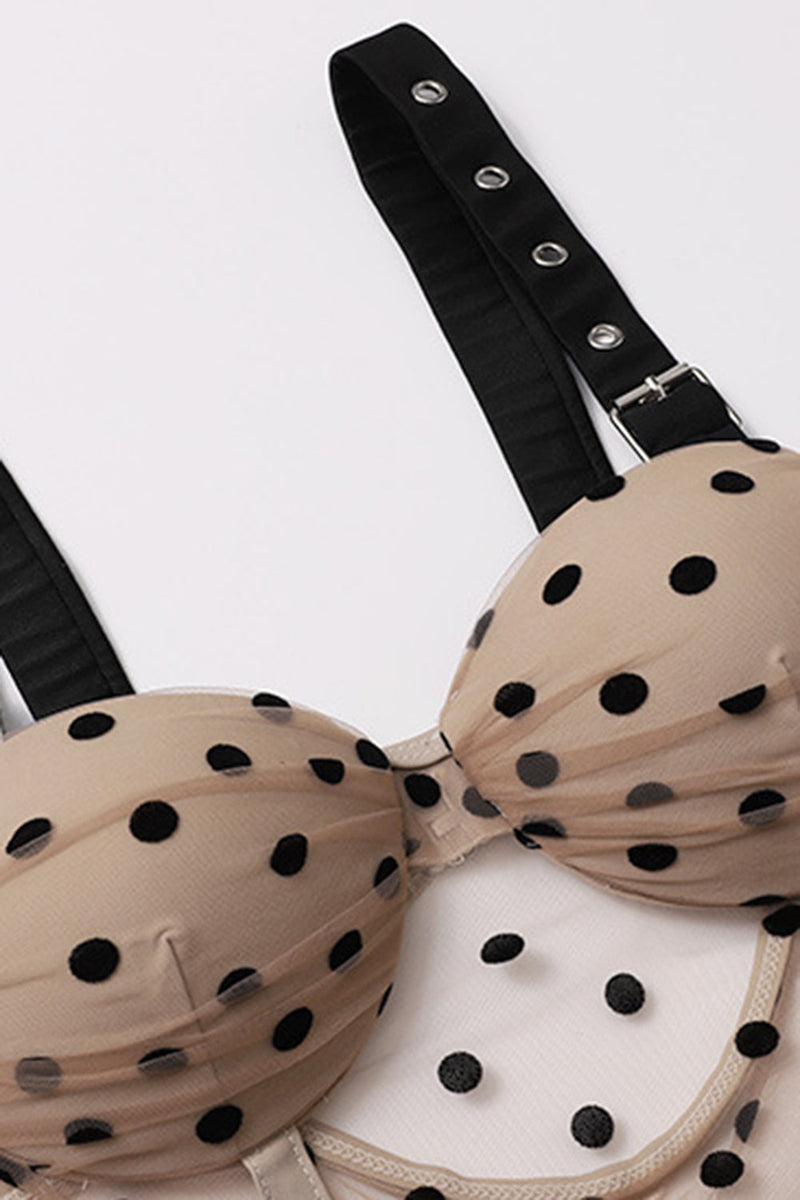 Load image into Gallery viewer, One Piece Polka Dots Apricot Swimwear