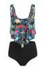 Load image into Gallery viewer, Two Piece Grey Printed Tankini Swimsuits