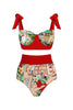 Load image into Gallery viewer, Two Piece Printed Swimwear Set with Beach Dress