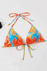 Load image into Gallery viewer, Halter Neck Orange Printed Bikini