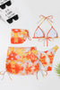 Load image into Gallery viewer, Halter Neck Orange Printed Bikini