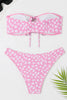 Load image into Gallery viewer, Two Piece Tube Top Pink Floral Swimsuit
