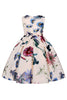 Load image into Gallery viewer, A Line Jewel Neck Light Blue Printed Girl Dress