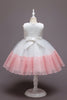 Load image into Gallery viewer, Pink Sleeveless Flower Tulle Girls&#39; Dress With Bow
