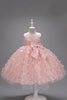 Load image into Gallery viewer, Champagne Princess Butterfly Tulle Girls&#39; Dress With Bow