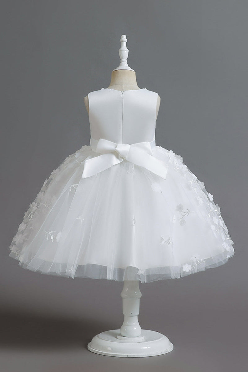 Load image into Gallery viewer, Champagne A Line Tulle Sleeveless Flower Girls&#39; Party Dress With Bow