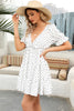 Load image into Gallery viewer, White Polka Dots Mini Summer Dress