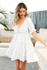 Load image into Gallery viewer, White Polka Dots Mini Summer Dress